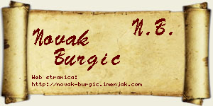 Novak Burgić vizit kartica